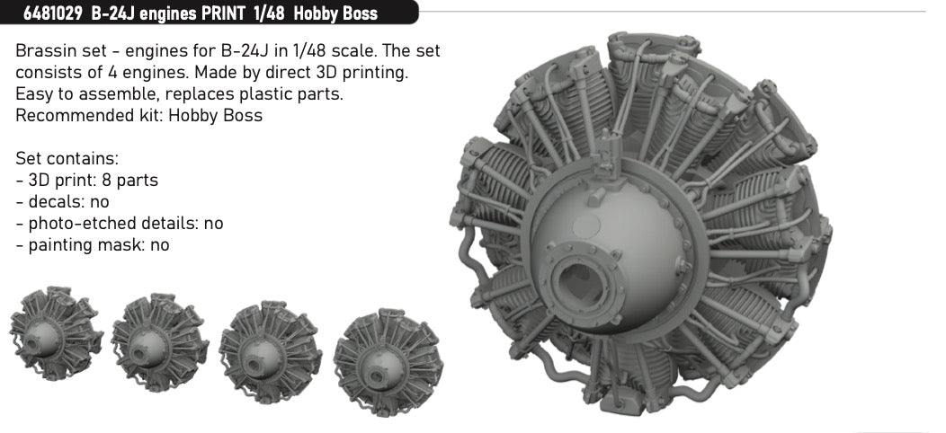 Eduard Brassin ED6481029 1:48 Consolidated B-24J Liberator engines x 4