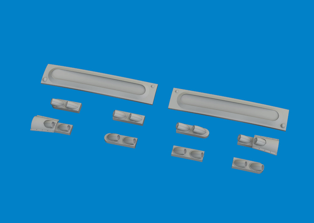 Eduard Brassin ED6481099 1:48 P-40E Rounded Exhaust Stacks 3D-Print