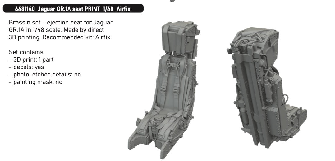 Eduard Brassin ED6481140 1:48 Sepecat Jaguar GR.1A seat