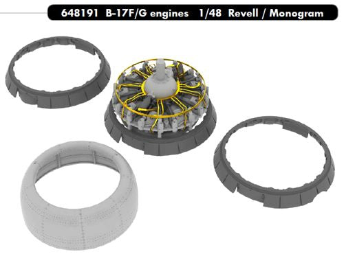 Eduard Brassin ED648191 Boeing B-17F/B-17G Engines 1:48 Part