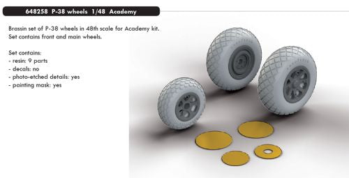 Eduard Brassin ED648258 P-38J Lightning Weighted Wheels 1:48