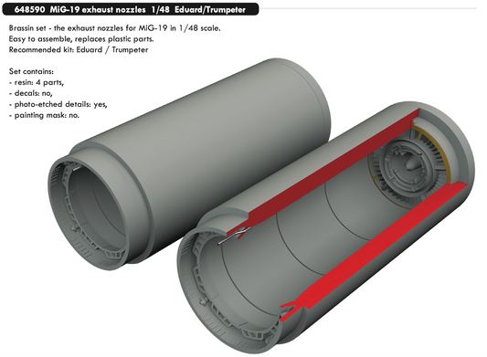 Eduard Brassin ED648590 1:48 Mikoyan MiG-19 exhaust nozzles