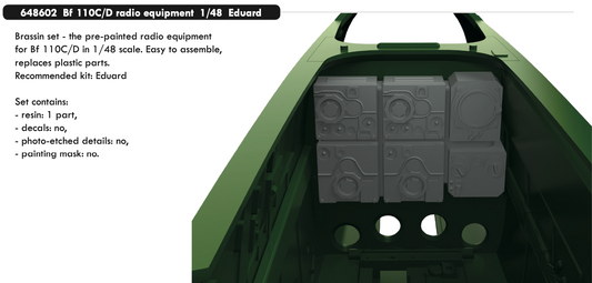 Eduard Brassin ED648602 1:48 Messerschmitt Bf-110C/D radio equipment