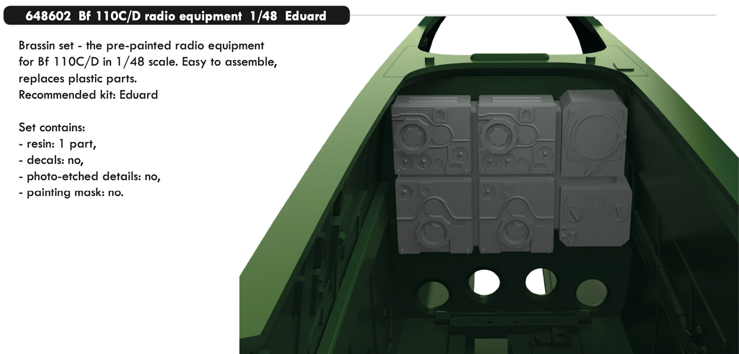 Eduard Brassin ED648602 1:48 Messerschmitt Bf-110C/D radio equipment