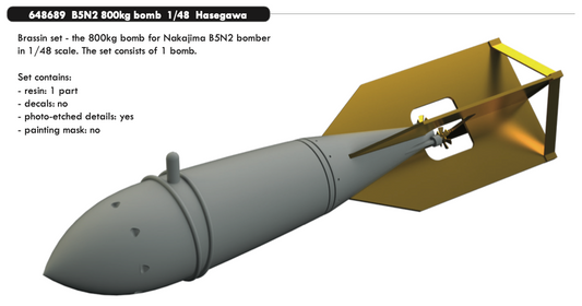 Eduard Brassin ED648689 1:48 Nakajima B5N2 'Kate' 800kg bomb
