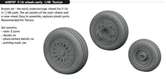 Eduard Brassin ED648707 F-16C Early Weighted Wheels 1:48