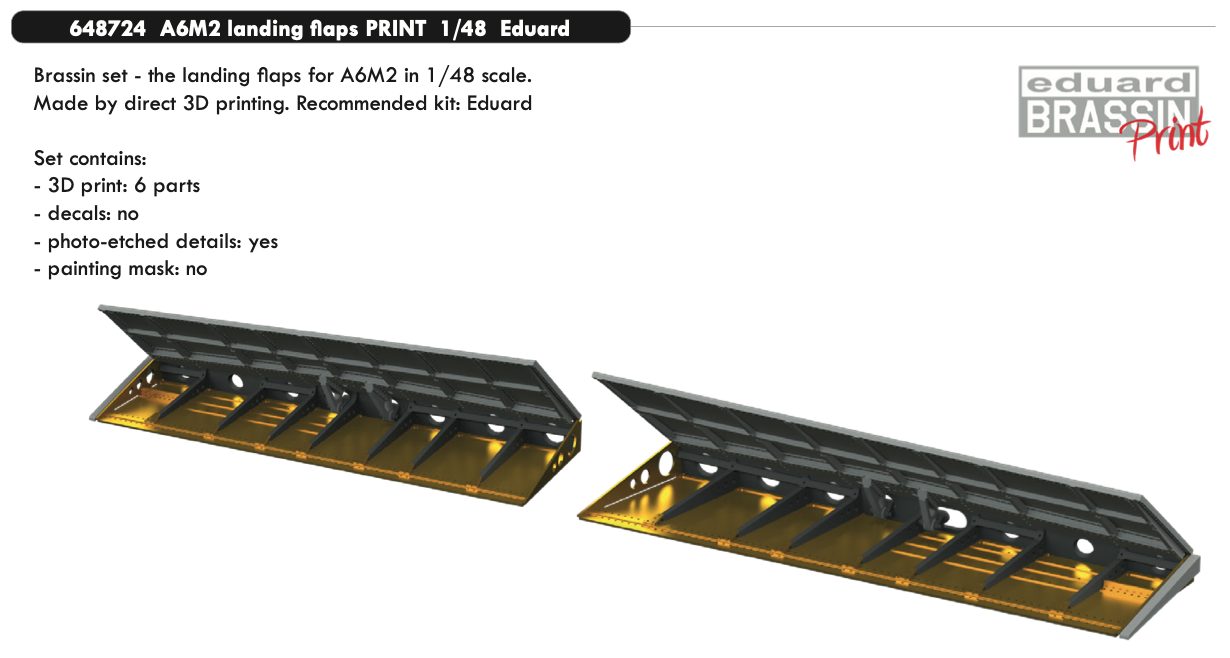 Eduard Brassin ED648724 1:48 Mitsubishi A6M2 Zero landing flaps
