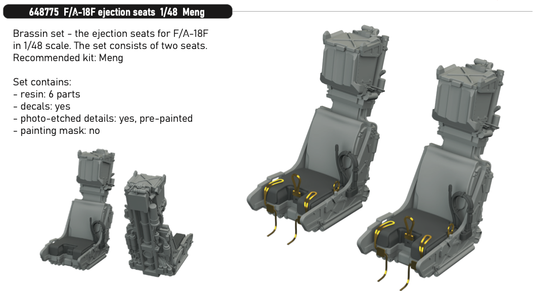 Eduard Brassin ED648775 1:48 Boeing F/A-18F Hornet ejection seats
