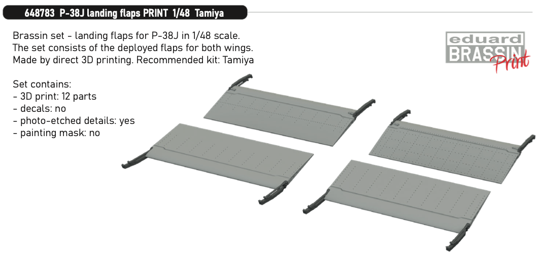 Eduard Brassin ED648783 1:48 Lockheed P-38J Lightning landing flaps