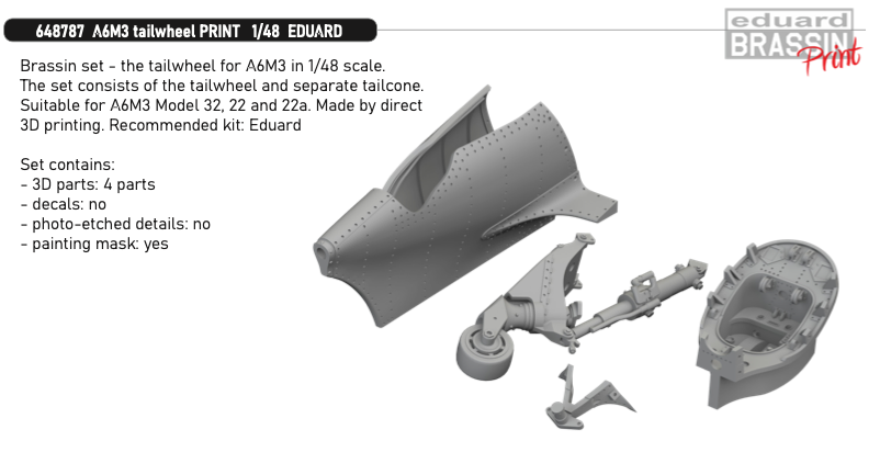 Eduard Brassin ED648787 1:48 Mitsubishi A6M3 Zero tail wheel
