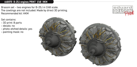 Eduard Brassin ED648870 1:48 North-American B-25J Mitchell engines