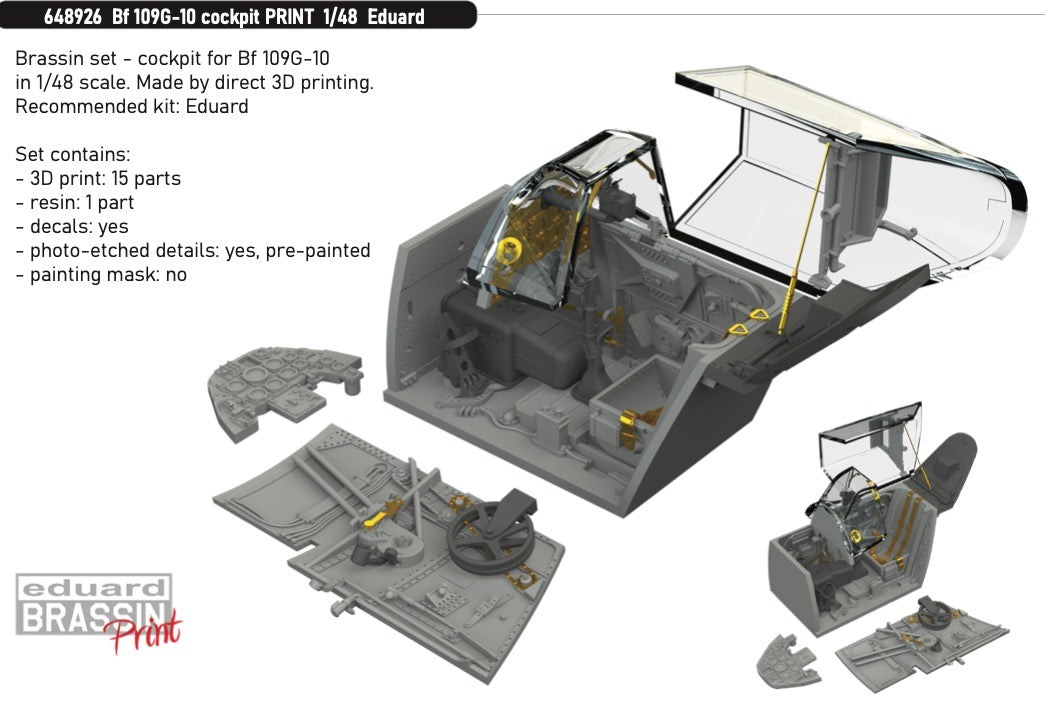 Eduard Brassin ED648926 1:48 Messerschmitt Bf-109G-10 cockpit