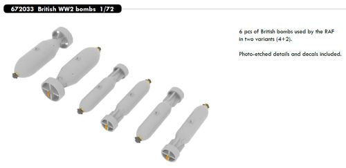 Eduard Brassin ED672033 1:72 British WWII bombs