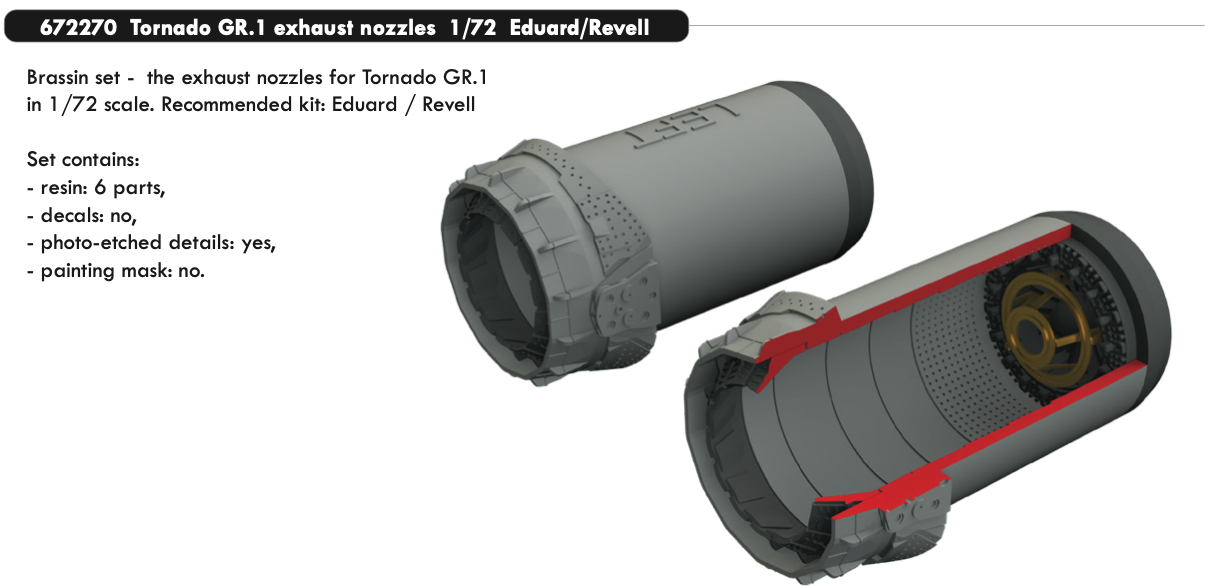 Eduard Brassin ED672270 1:72 Panavia Tornado GR.1 exhaust nozzles