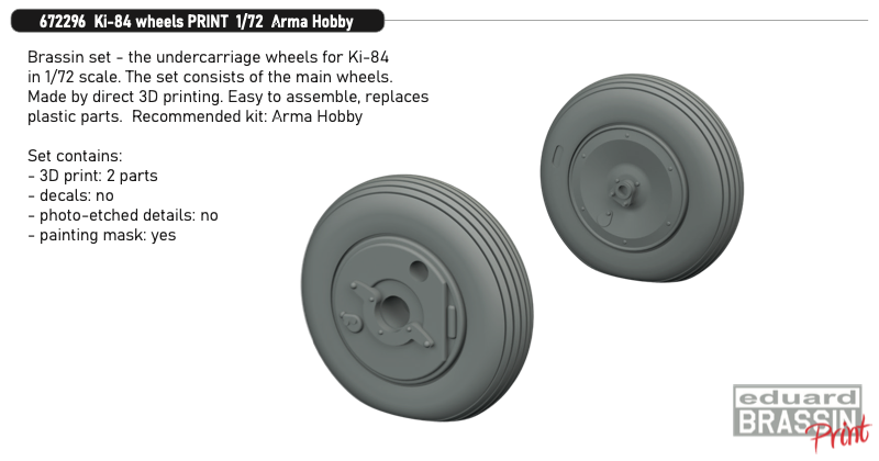 Eduard Brassin ED672296 1:72 Nakajima Ki-84 Hayate wheels