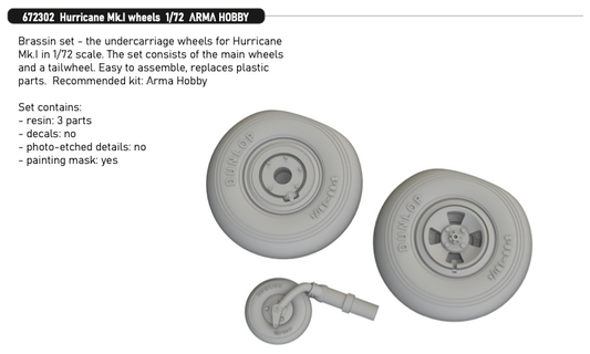 Eduard Brassin ED672302 1:72 Hawker Hurricane Mk.I wheels