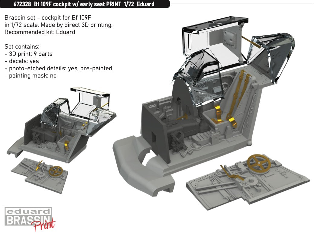 Eduard Brassin ED672328 Bf-109F-2/F-4 Cockpit Early Seat 1:72