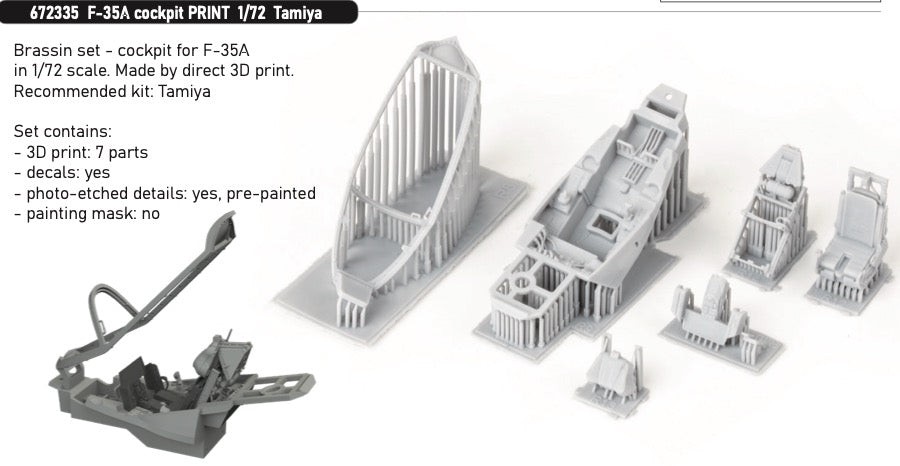 Eduard Brassin ED672335 1:72 Lockheed-Martin F-35A Lightning II cockpit