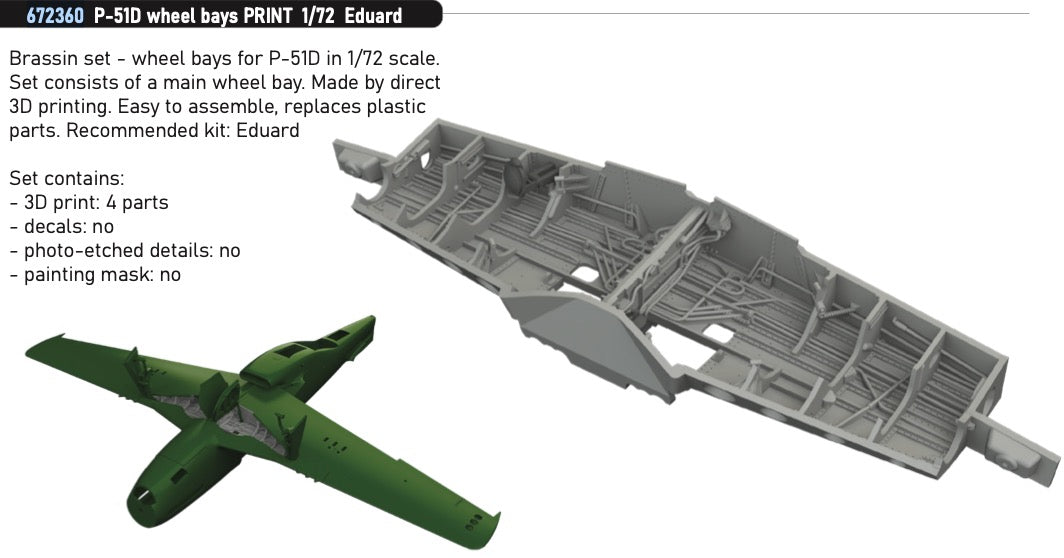 Eduard Brassin ED672360 1:72 North-American P-51D Mustang wheel bay