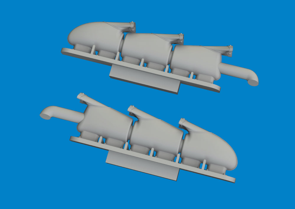 Eduard Brassin ED672409 Spitfire Mk.V Fishtail Exhausts 3D-Print 1:72