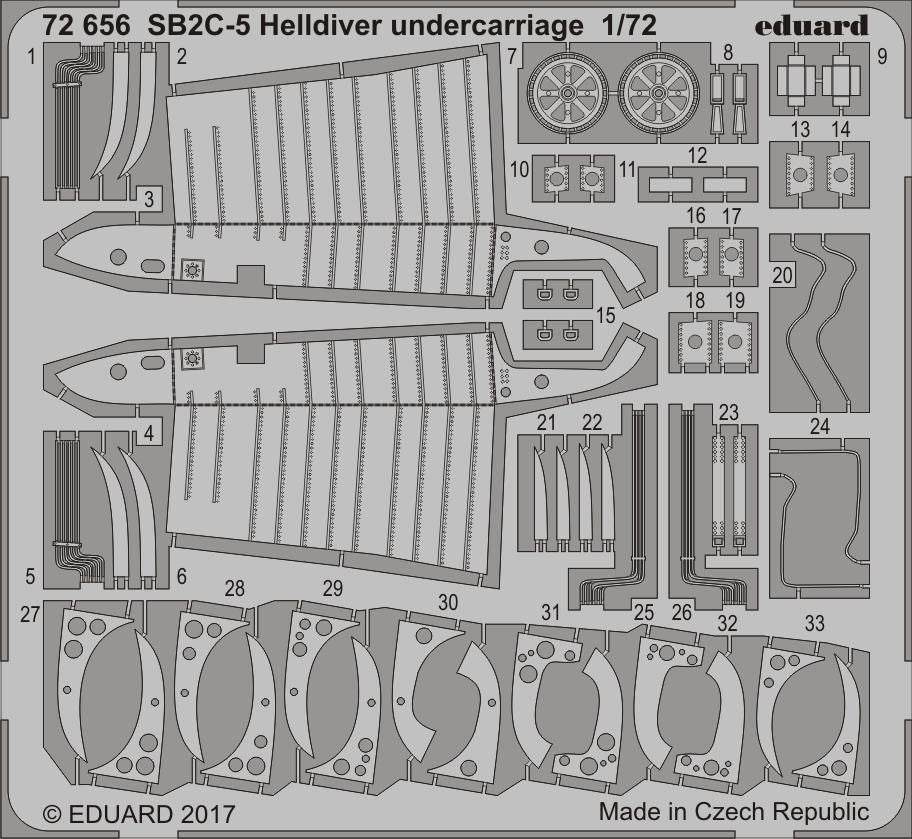 Eduard ED72656 1:72 Curtiss SB2C-5 Helldiver undercarriage detail set