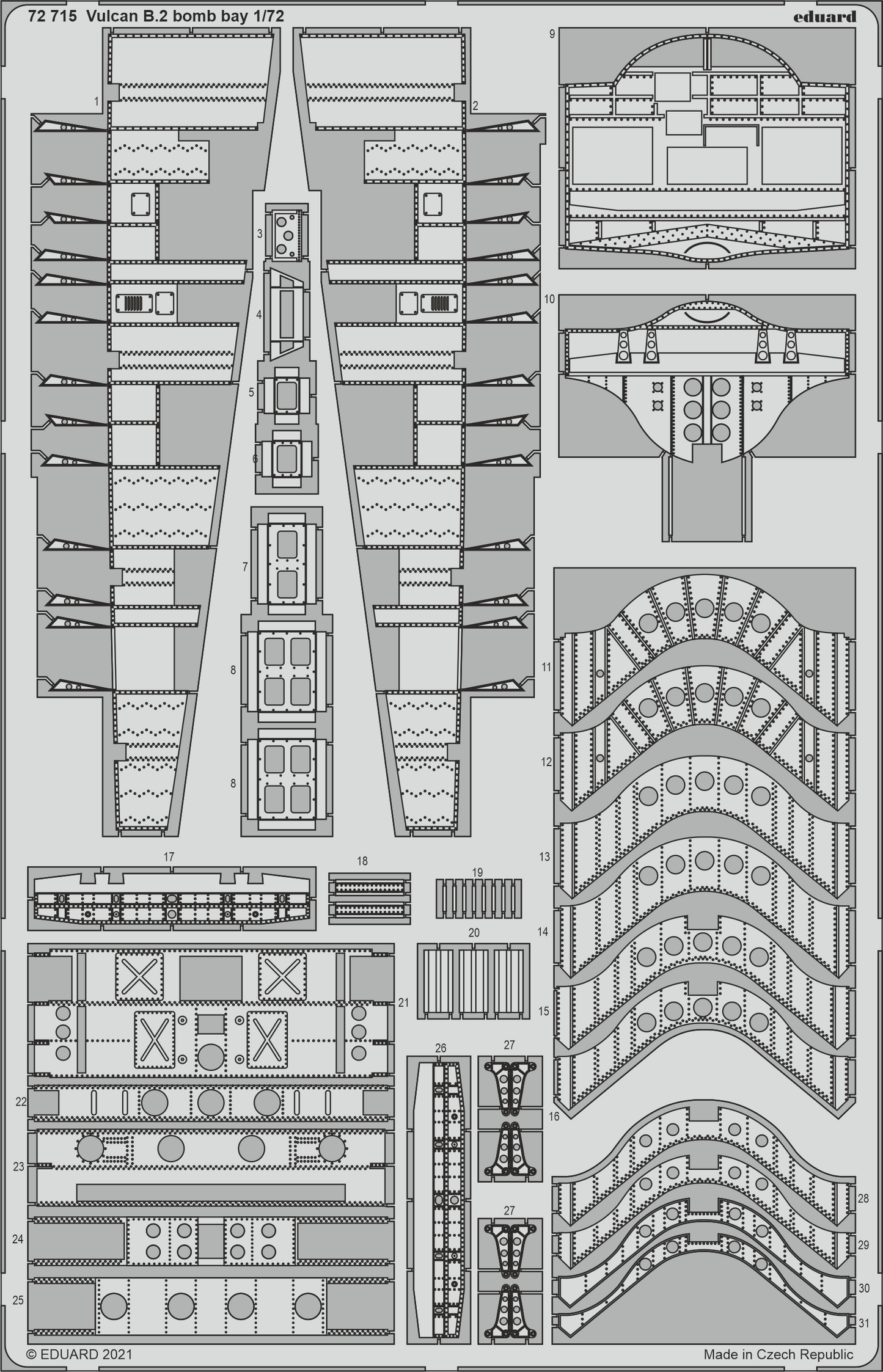 Eduard ED72715 1:72 Avro Vulcan B.2 bomb bay details