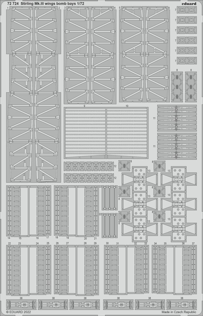 Eduard ED72724 1:72 Short Stirling Mk.III wings bomb bays