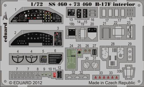 Eduard ED73460 Boeing B-17F Flying Fortress Interior (Revell) 1:72 Etch Part