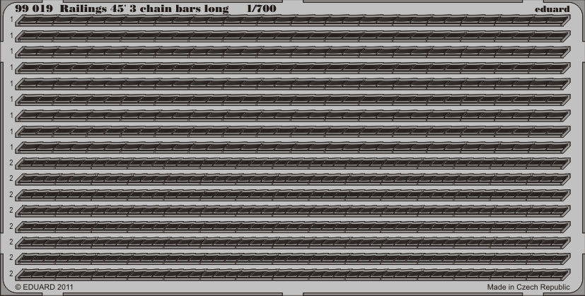 Eduard ED99019 1:700 Railings 45' 3 chain bars long