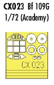 Eduard EDCX023 1:72 Messerschmitt Bf-109G canopy frame and wheels etc