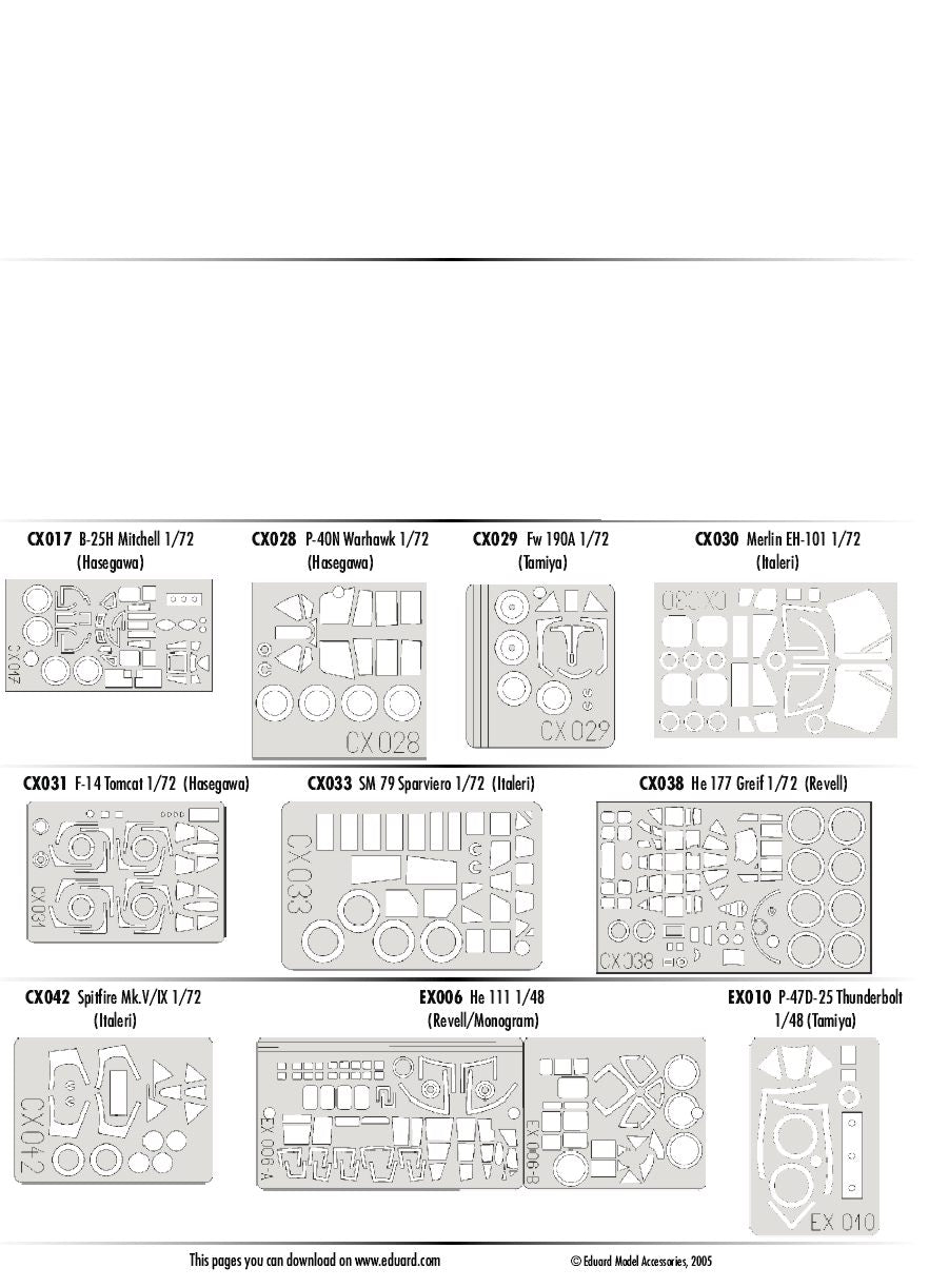 Eduard EDCX038 1:72 Heinkel He-177-5 'Grief' canopy frame paint mask
