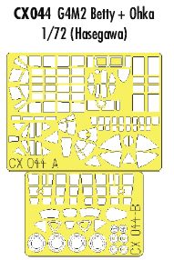 Eduard EDCX044 1:72 Mitsubishi G4M2 'Betty' + Ohka canopy frame and wheels etc