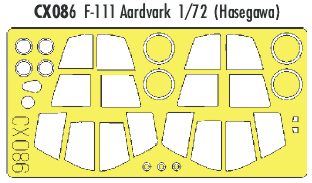 Eduard EDCX086 1:72 General-Dynamics F-111 Aardvark canopy frame paint mask