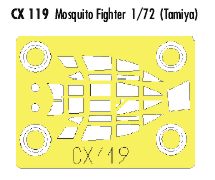 Eduard EDCX119 1:72 de Havilland Mosquito fighter canopy frame paint mask