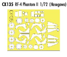 Eduard EDCX135 1:72 McDonnell RF-4 Phantom canopy frame paint mask