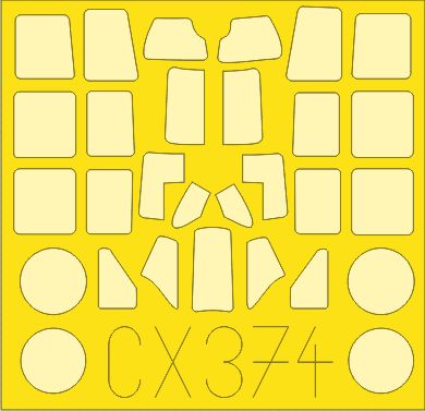 Eduard EDCX374 1:72 Mitsubishi A6M3 Zero Model 32 Hamp canopy frame paint mask