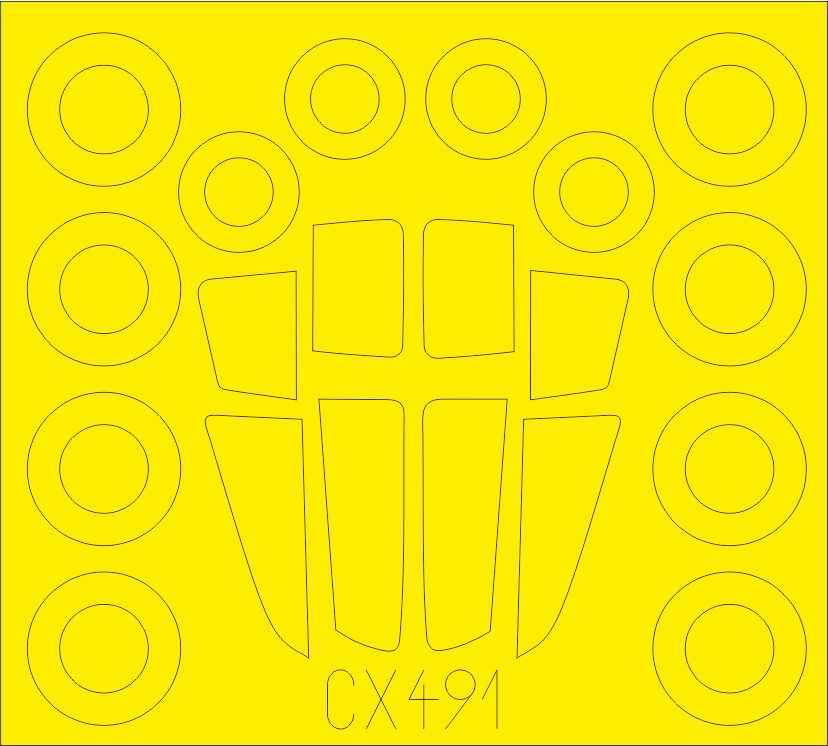 Eduard EDCX491 1:72 Sukhoi Su-34 canopy frame paint mask