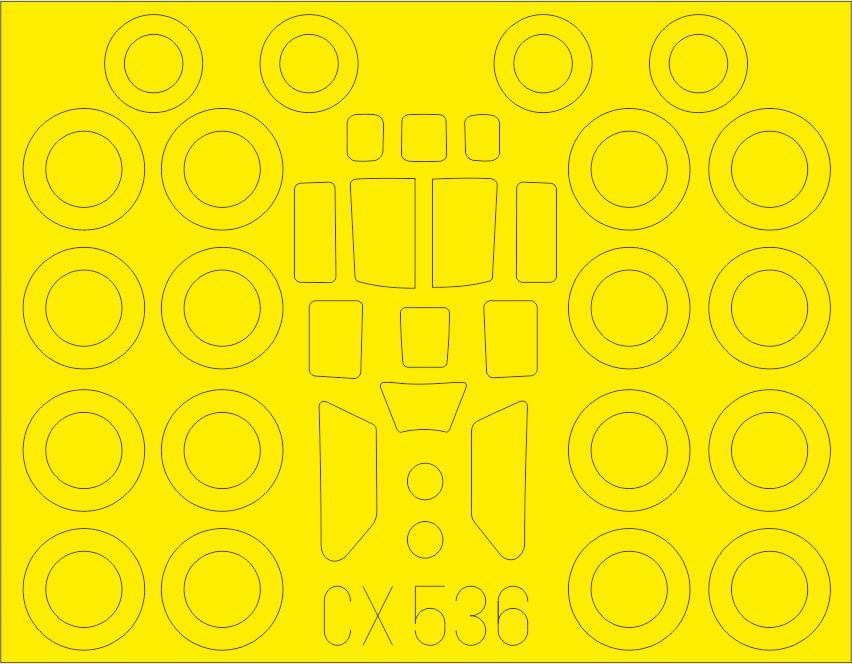 Eduard EDCX536 1:72 Tuplov Tu-128M canopy frame paint mask