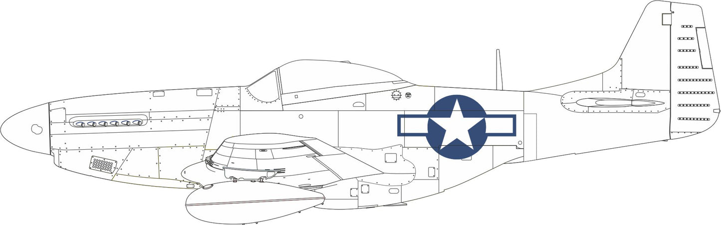 Eduard EDCX664 North-American P-51D Mustang US national insignia 1:72