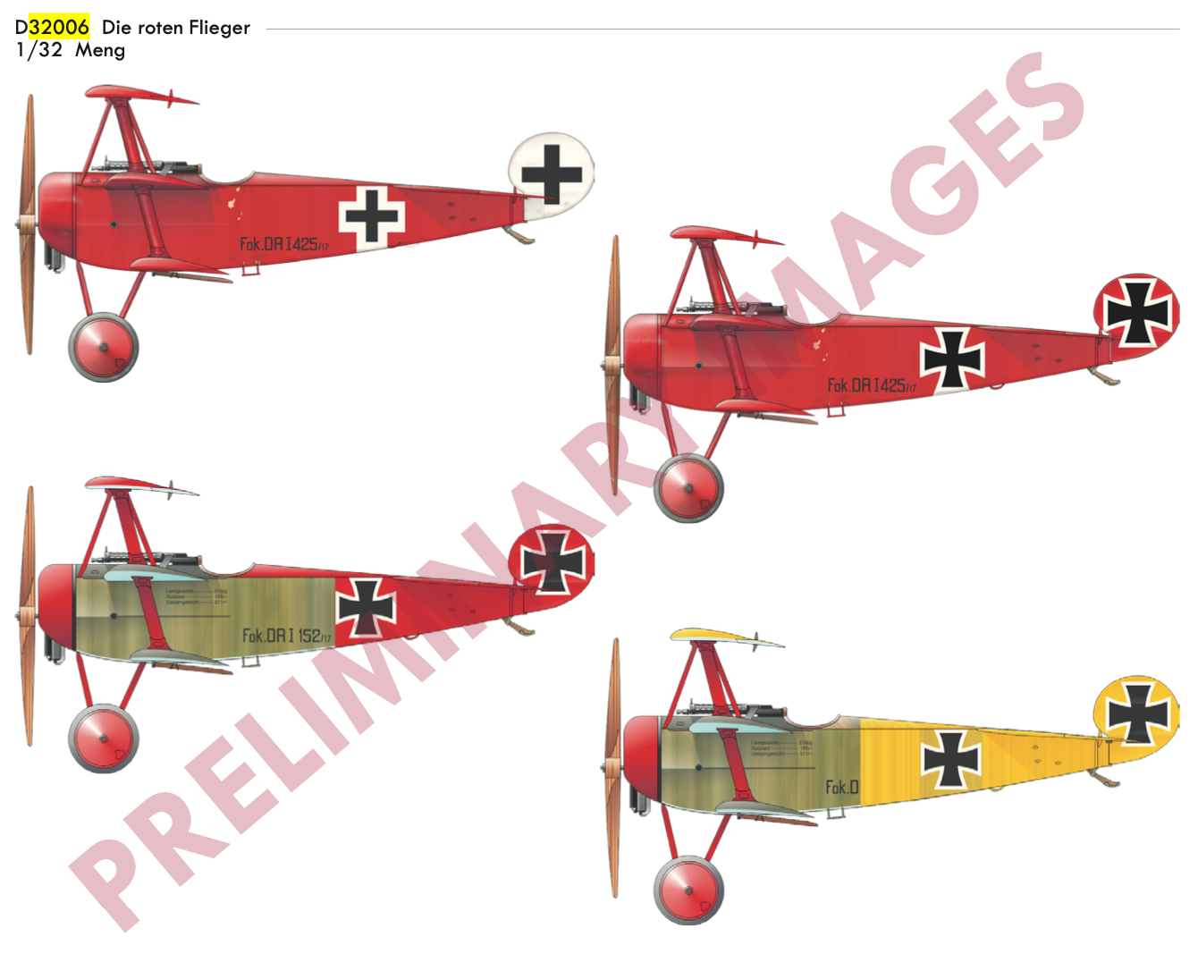 Eduard EDD32006 1:32 Die roten Flieger Fokker Dr.I Triplane