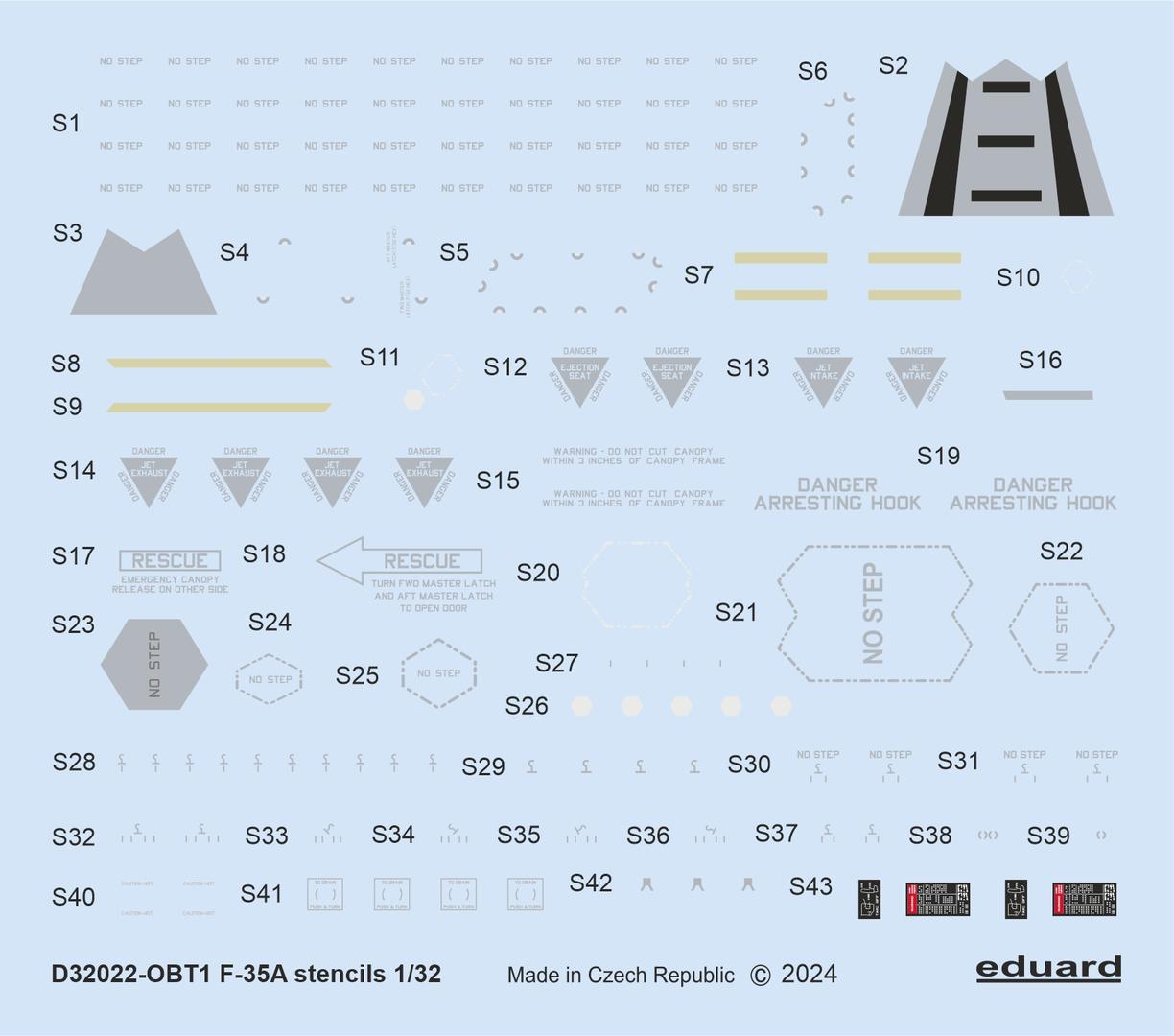 Eduard EDD32022 1:32 Lockheed-Martin F-35A stencils
