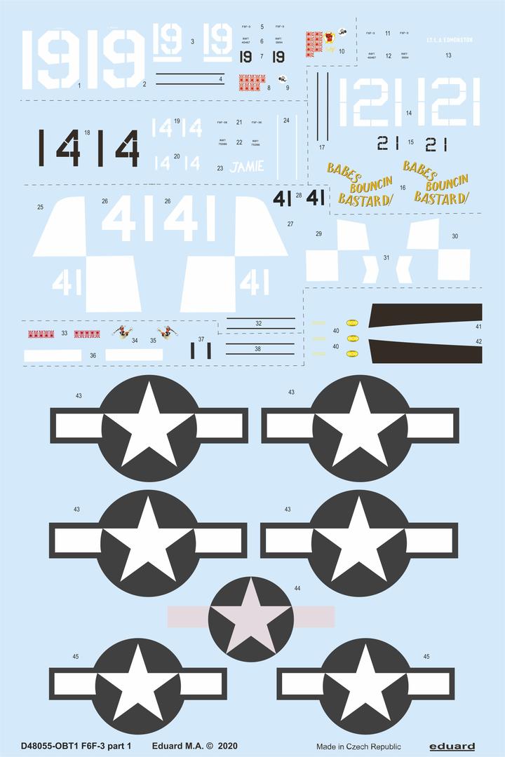 Eduard EDD48055 1:48 Grumman F6F-3 Hellcat part 1