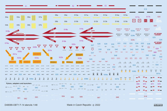 Eduard EDD48099 1:48 Grumman F-14A Tomcat stencils