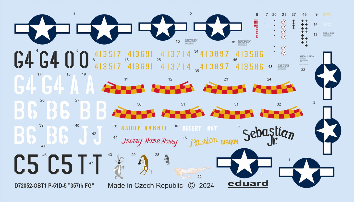 Eduard EDD72052 1:72 North-American P-51D-5 Mustang 357th FG
