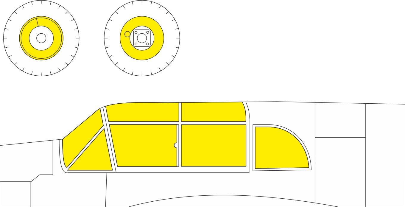 Eduard EDEX1020 1:48 Messerschmitt Bf-108B TFace canopy frame paint mask