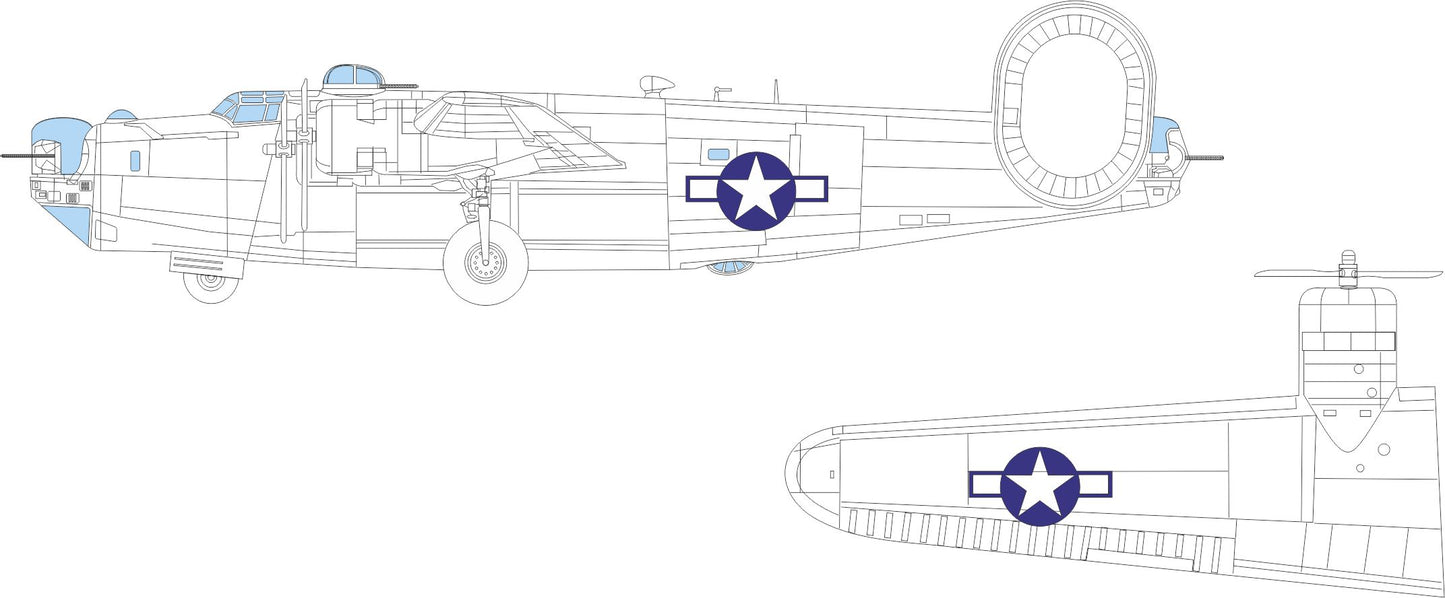 Eduard EDEX1043 Consolidated B-24J Liberator US national insignia 1:48