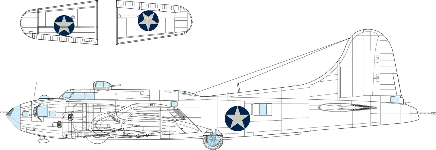 Eduard EDEX1053 Boeing B-17F Flying Fortress US national insignia rounded 1:48