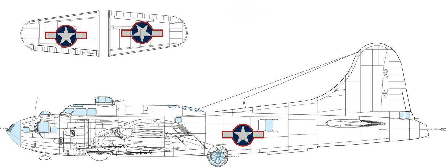 Eduard EDEX1054 B-17F US National Insignia Red Outline 1:48
