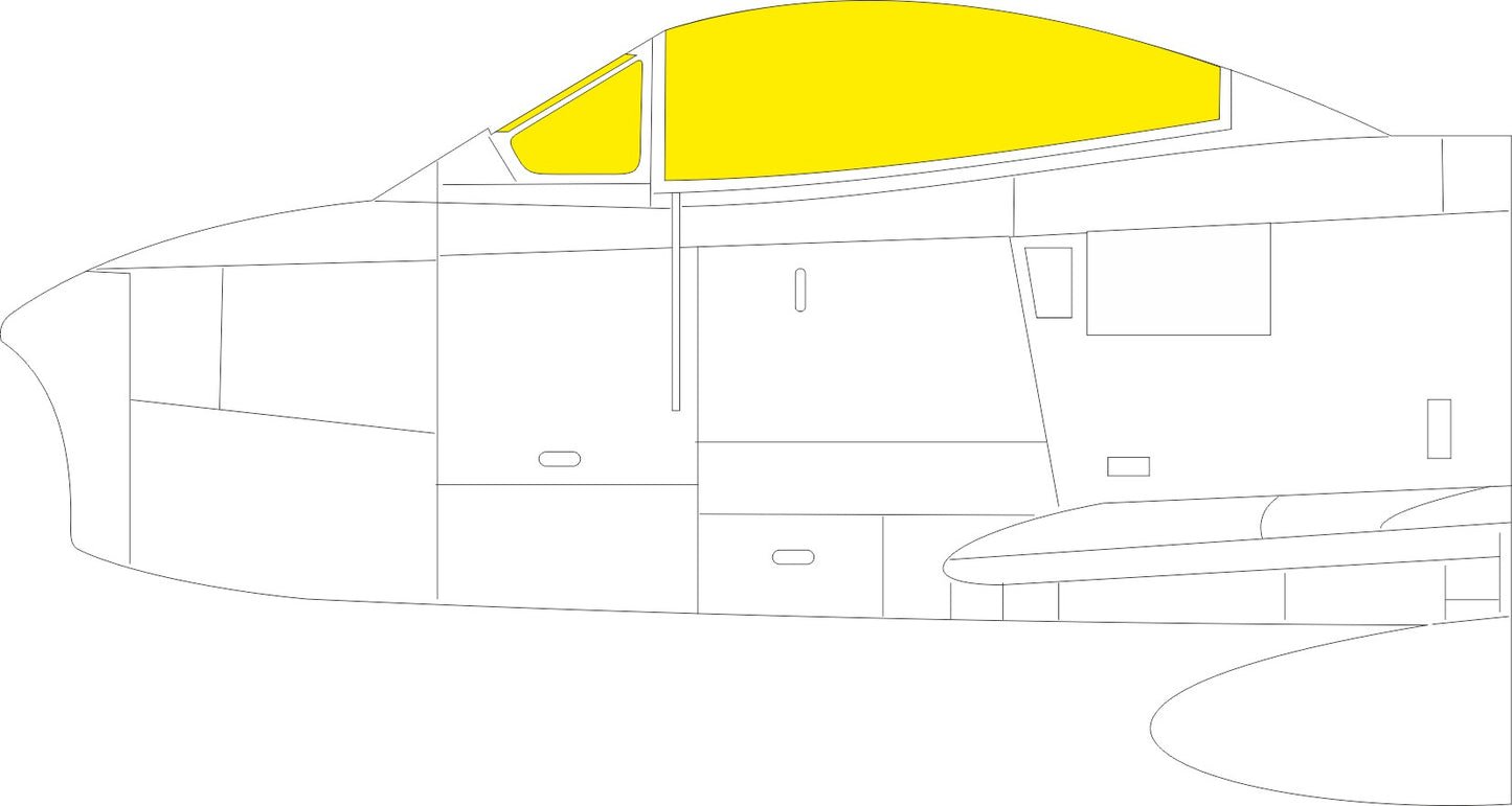 Eduard EDEX1077 1:48 North-American F-86A Sabre TFace canopy frame paint mask