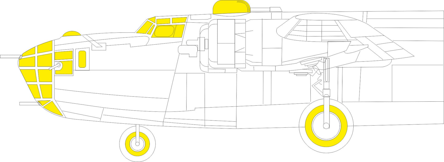 Eduard EDEX1102 1:48 Consolidated B-24D Liberator TFace canopy frame paint mask